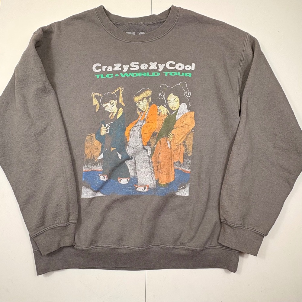 TLC CrazySexyCool World Tour Graphic Sweatshirt Mens L‎ Y2K
